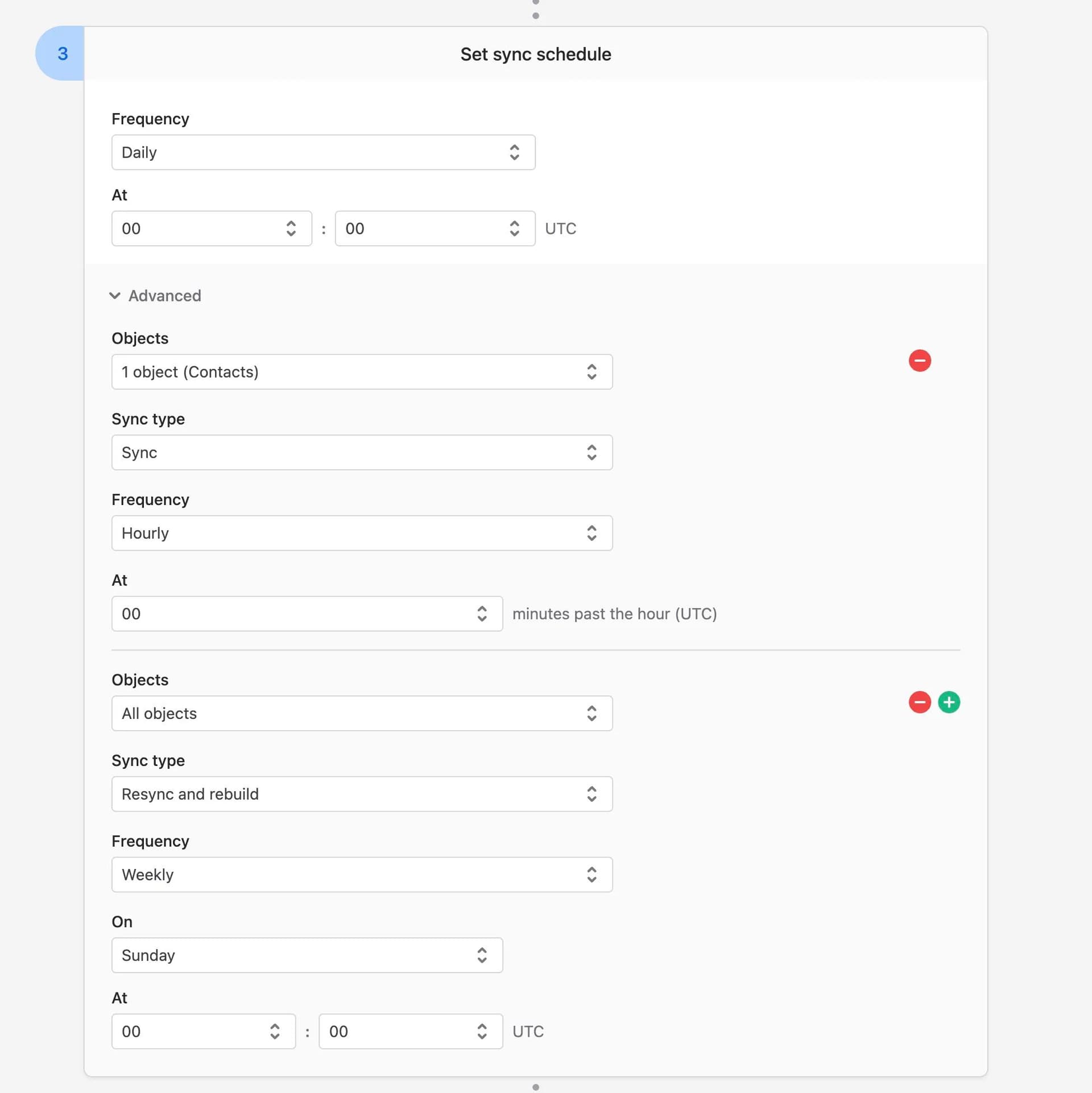 Multi-schedule bulk sync example