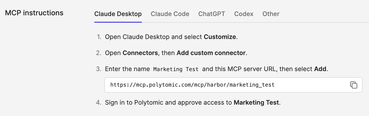 Harbor MCP setup